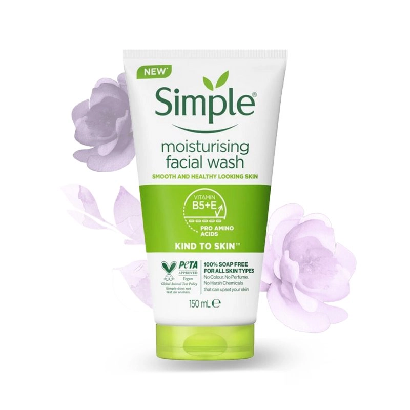 ژل شستشو صورت سیمپل مدل moisturising حجم 150 میلی لیتر