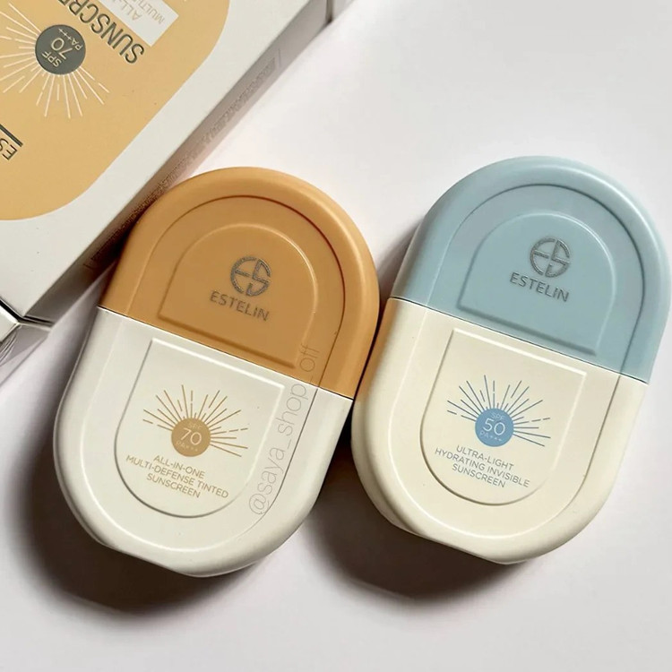 ضدآفتاب استلین (Estelin) در دو مدل بی رنگ و تینتی SPF +70 حجم ۵۰ میل، مناسب انواع پوست