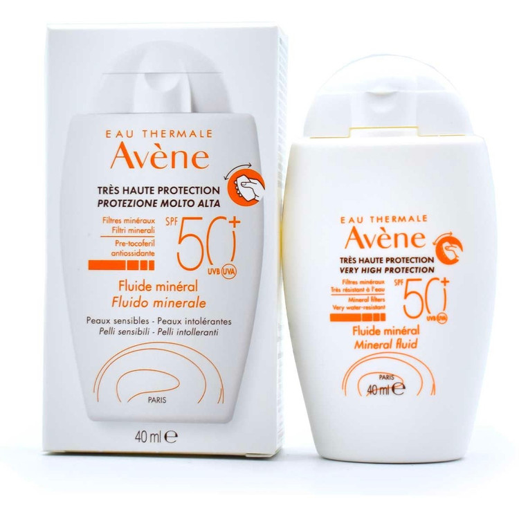 ضد آفتاب اون SPF50 فلوئیدی مینرال بی رنگ 40 میل فیزیکی / Avène