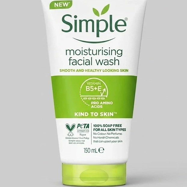 ژل شستشو صورت سیمپل مدل moisturising حجم 150 میلی لیتر